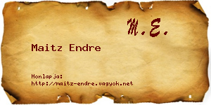 Maitz Endre névjegykártya
