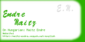 endre maitz business card